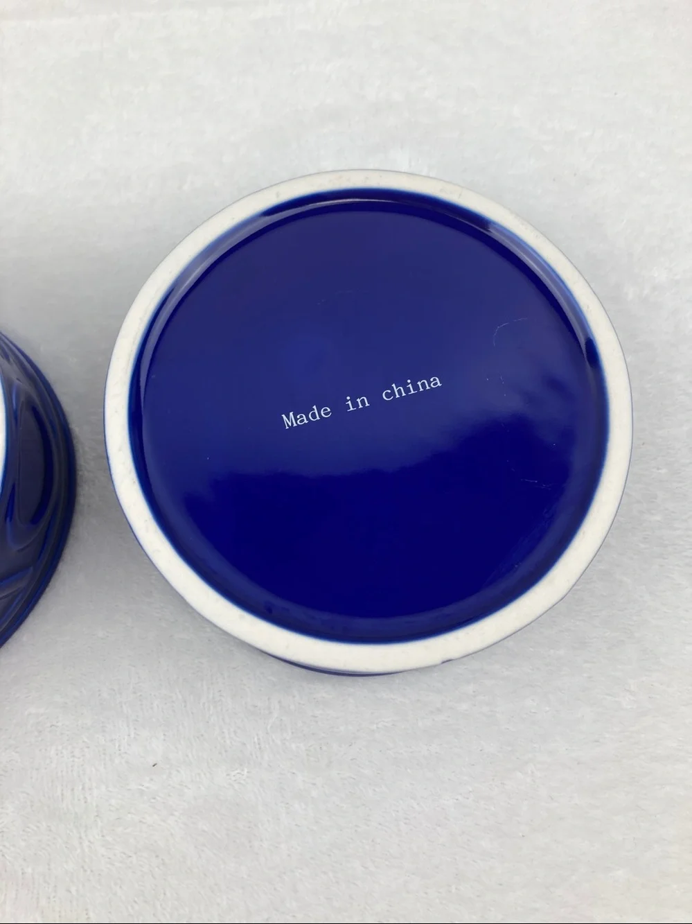 Cobalt Blue Meow Kitty Food Dishes Set of 2, 4.75” x 2”